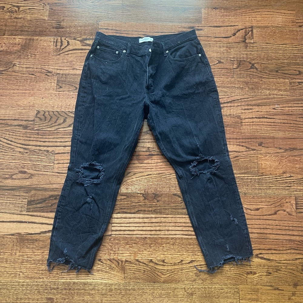 Abercrombie and Fitch Black High Rise Mom Jean